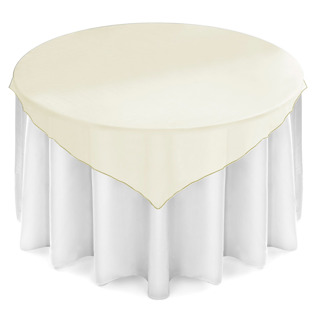 Lann's Linens - Organza Overlay Table Topper - 72" Square Tablecloth Cover for Wedding, Reception or Party